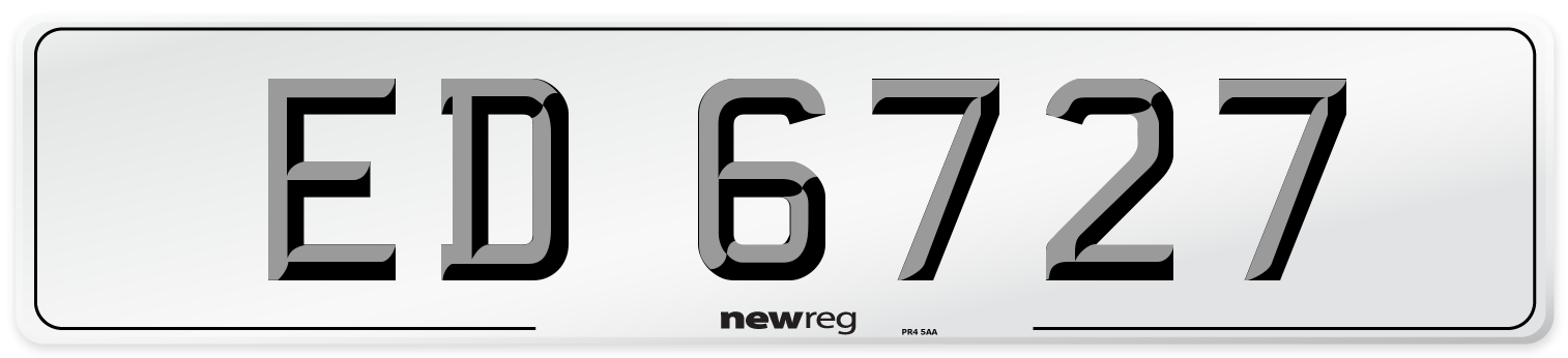 ED 6727 Number Plate from New Reg